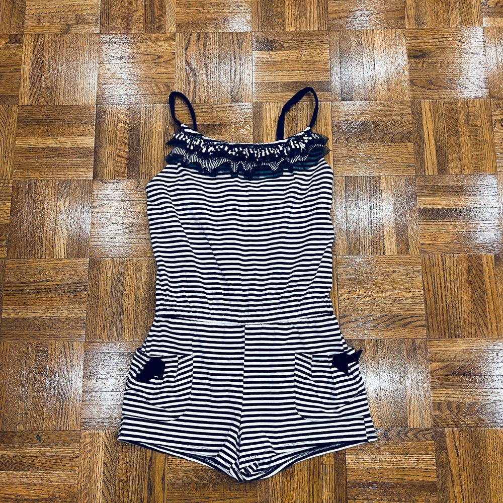 Kate Mack White and Blue One Piece Coverup